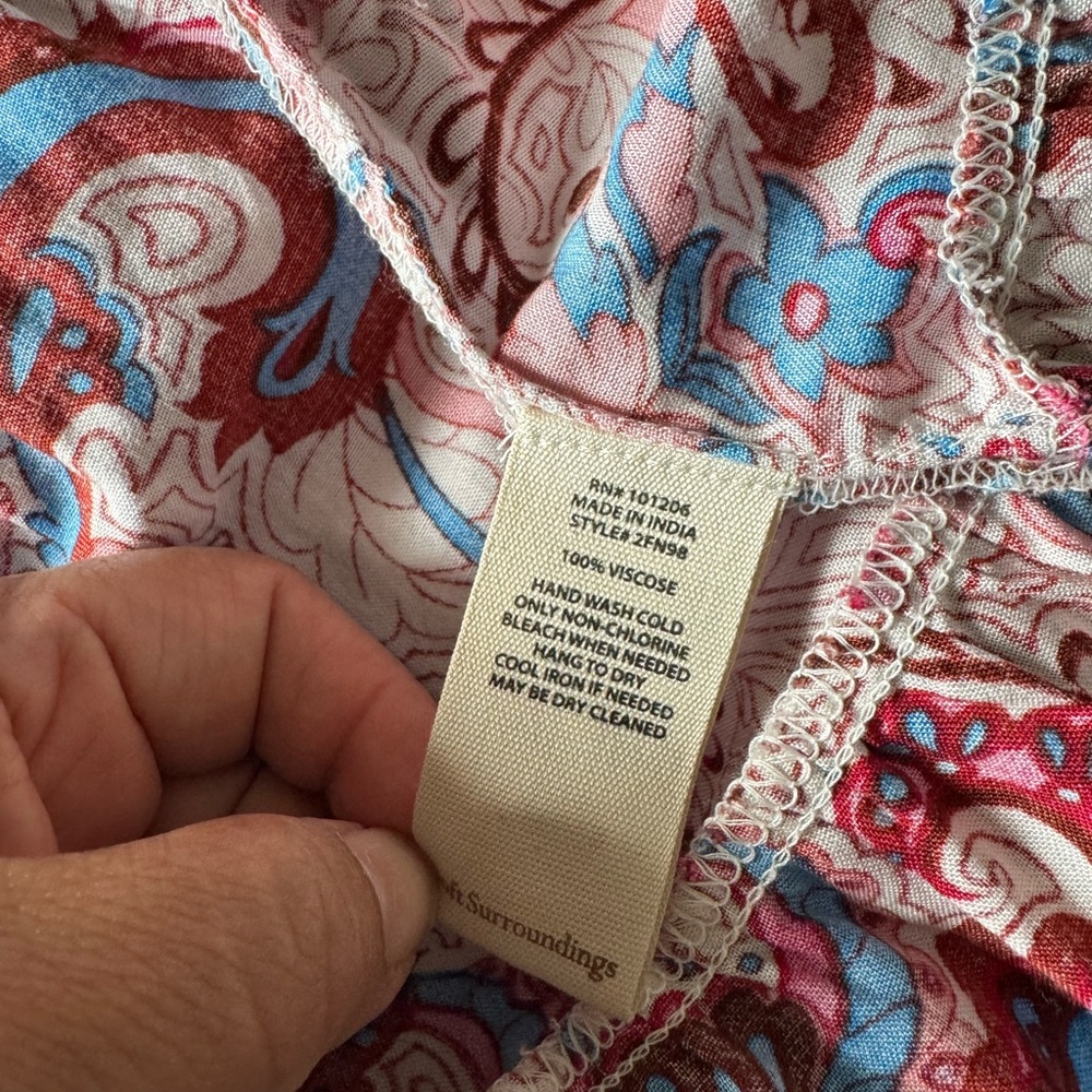 Soft Surroundings Red and Blue Paisley Maxi Dress - Picture 6 of 9